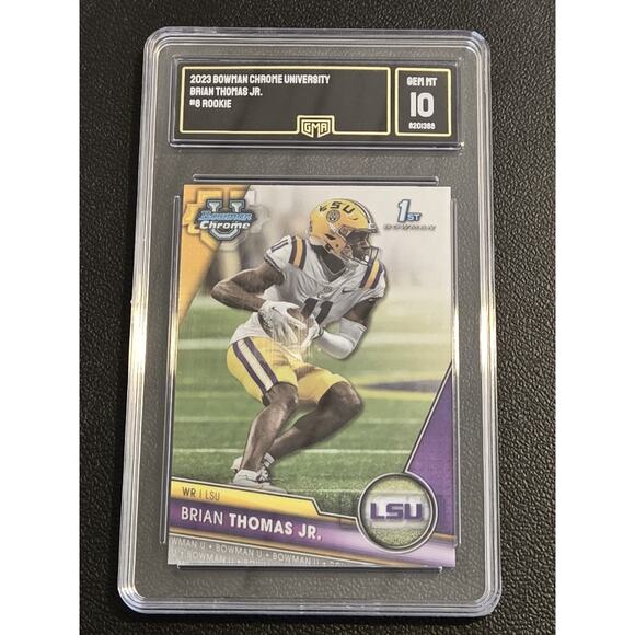 2023 Bowman University Chrome #8 Brian Thomas Jr. GMA 10 - Picture 1 of 2